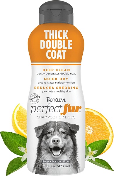 Tropi Clean Perfect Fur Thick Double Coat Shampoo for Dogs