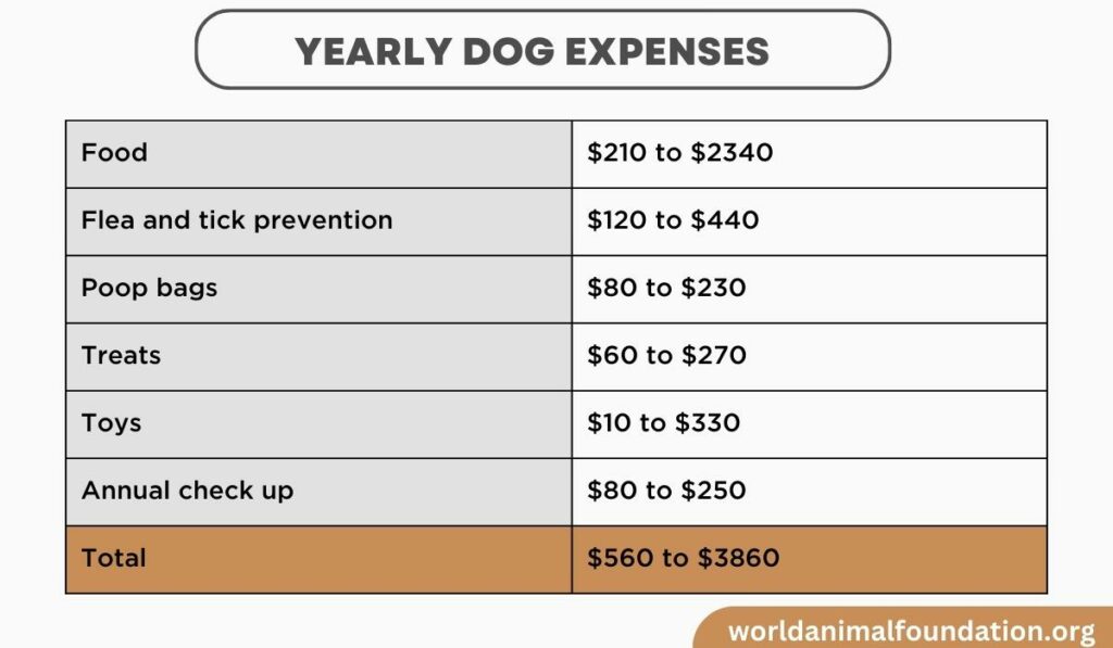 yearly dog expenses