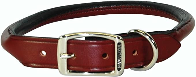 Hamilton Rolled Leather Dog Collar