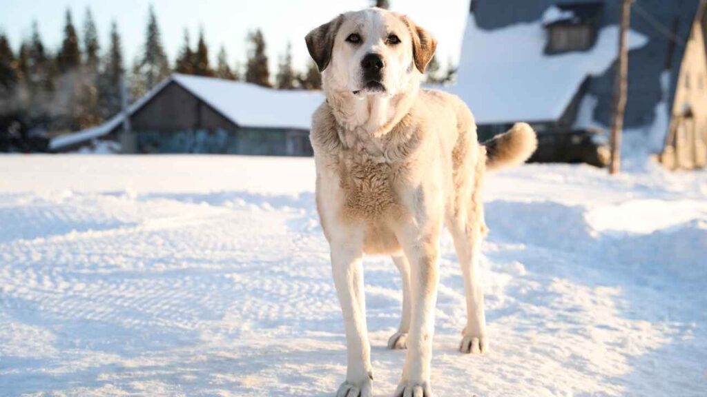 white livestock guardian dogs